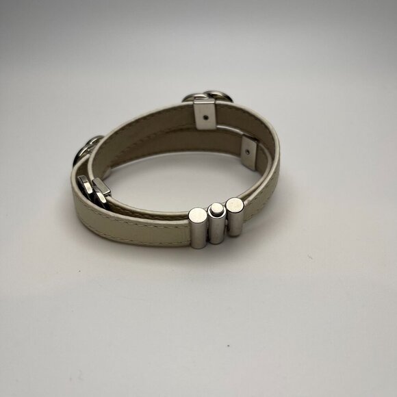 BVLGARI Double Coiled Ivory Leather Double Wrap Bracelet - Preowned - Picture 4 of 6